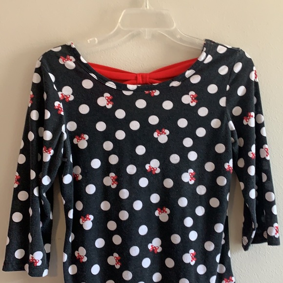 Disney Parks Adorable Minnie Mouse 3/4 Long Sleeve Top with Back Bow! - Picture 2 of 5